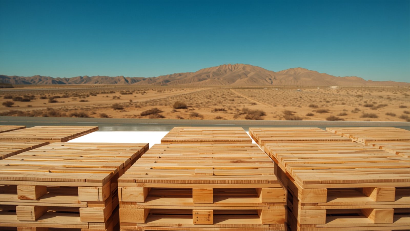 Pila de palets de madera Grado A listos para entrega a un negocio en Simi Valley, condado de Ventura